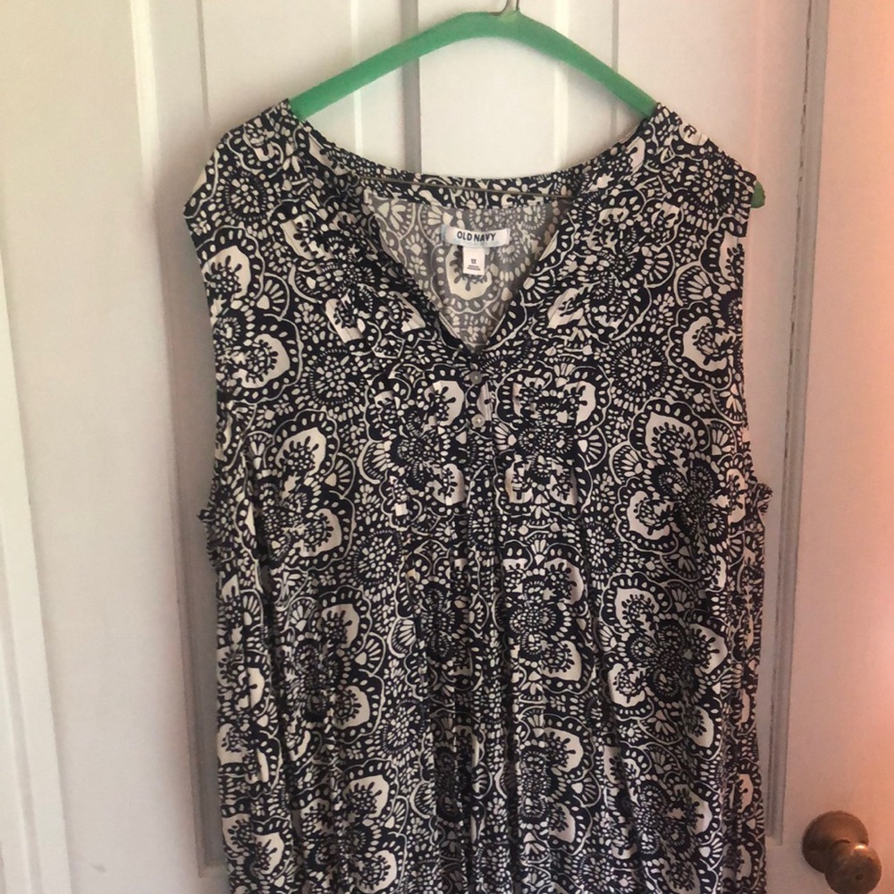 Navy and White Sleeveless Dress Size 1X by Old Navy